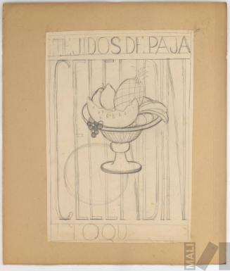 Estudio de afiche para exposición de tejidos de paja