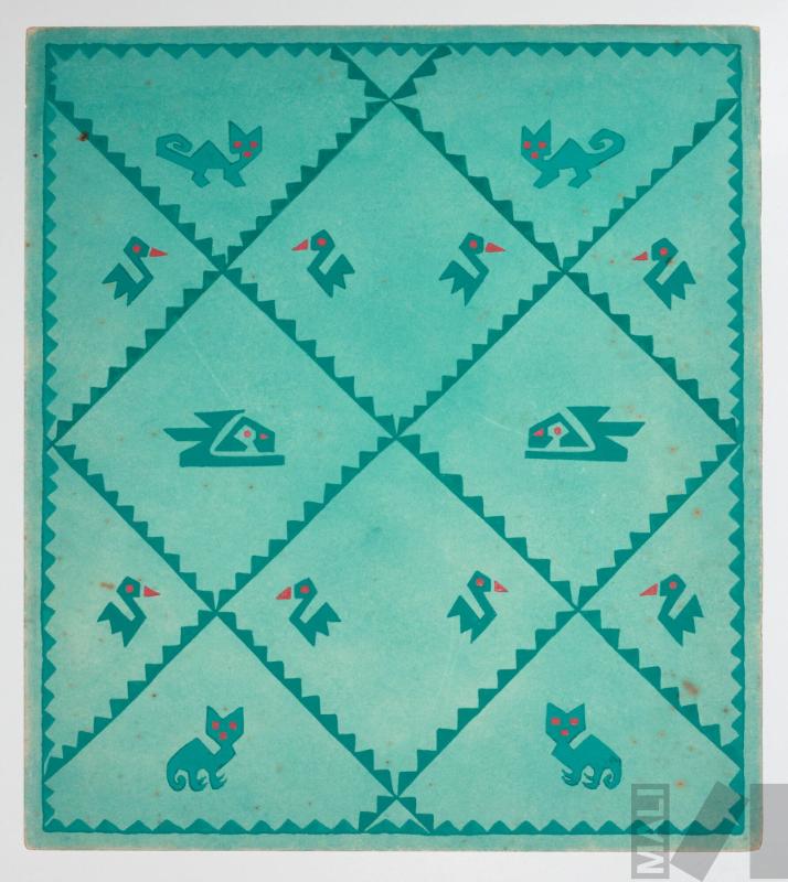 Representación de ave y felino