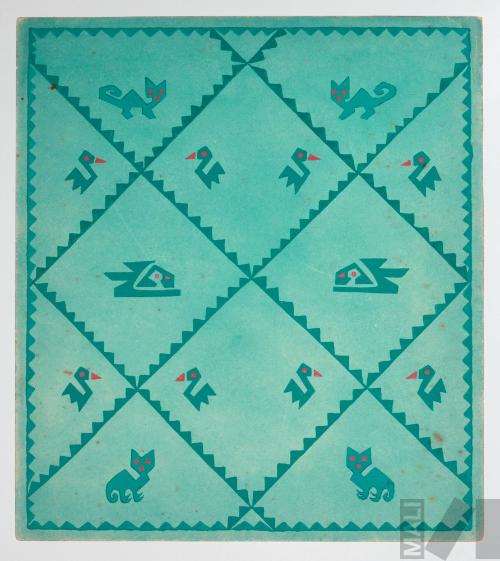 Representación de ave y felino