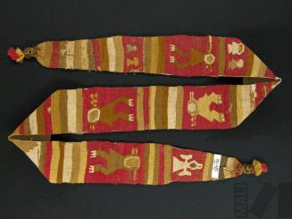 Banda polícroma decorada con aves y peces