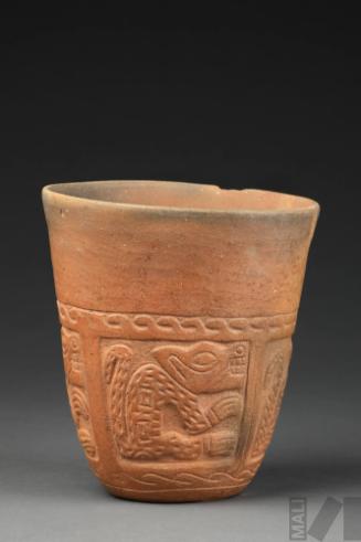 Vaso con representación de felinos rampantes