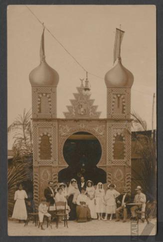 Vista de pabellón ferial árabe, Iquitos