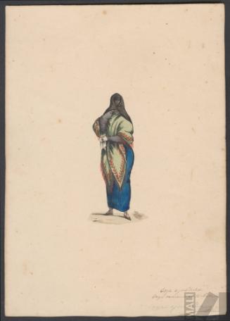 Saya ajustada, según Pancho Fierro. Serie Tipos de Lima