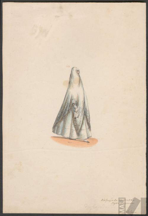 Disfrazada de noche, según Pancho Fierro. Serie Tipos de Lima