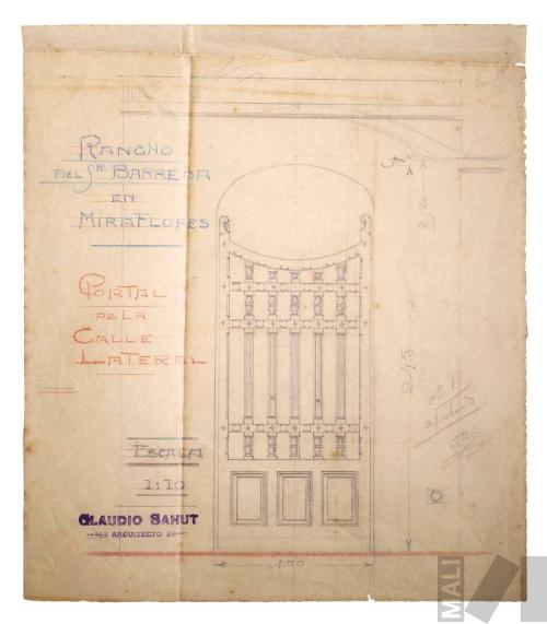 Portal de la calle lateral. Rancho del señor Barreda, Barranco