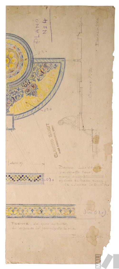 Estudio para la fuente central del Parque de la Reserva, Lima