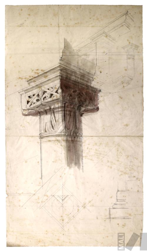 Estudio de capitel para la loggia del Parque de la Reserva, Lima