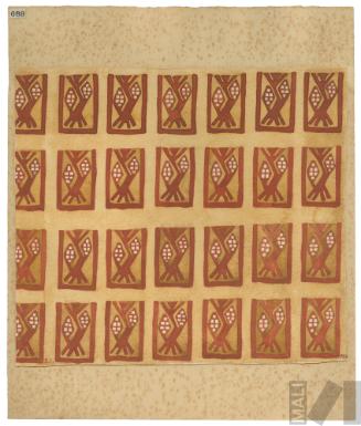 Estudio de textil prehispánico encontrado en el valle de Chicama, originalmente en la colección de Rafael Larco Herrera