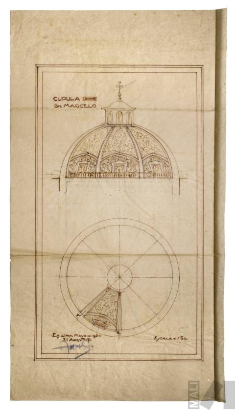 Diseño de cúpula para la iglesia de San Marcelo, Lima