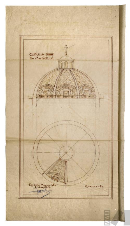 Diseño de cúpula para la iglesia de San Marcelo, Lima