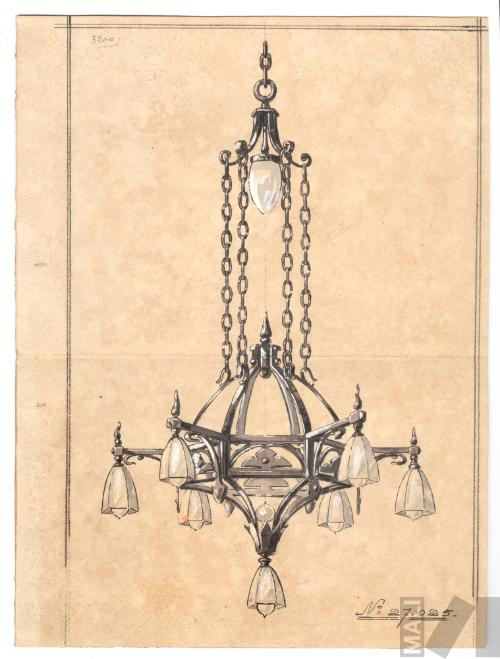 Diseño de lámpara en estilo neogótico