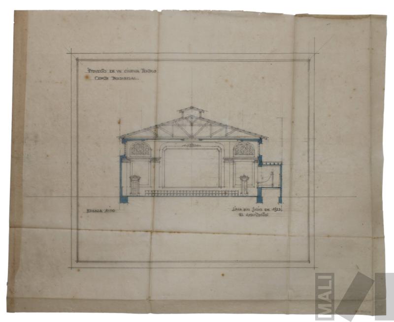Proyecto de cinema teatro, corte transversal