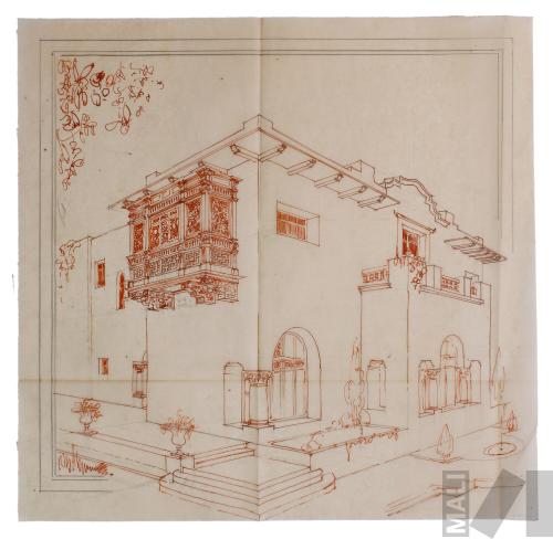 Estudio para casa en estilo neocolonial