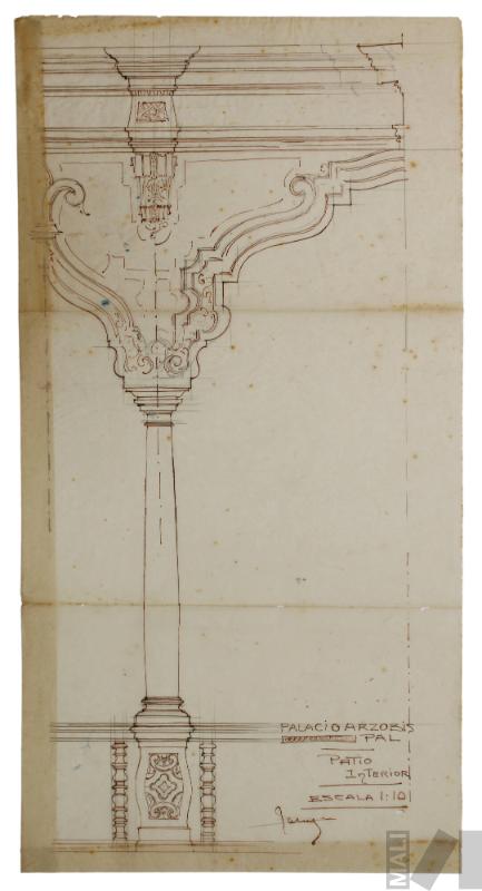 Diseño de arquería interior, Palacio Arzobispal de Lima