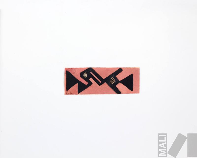 Estudio de motivo prehispánico (ave y pez)