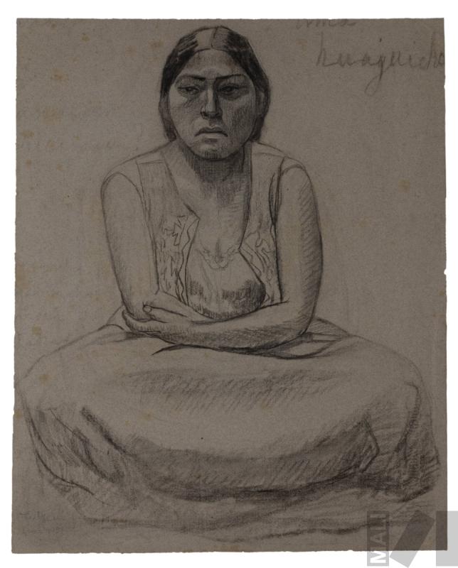 Estudio de indígena sentada