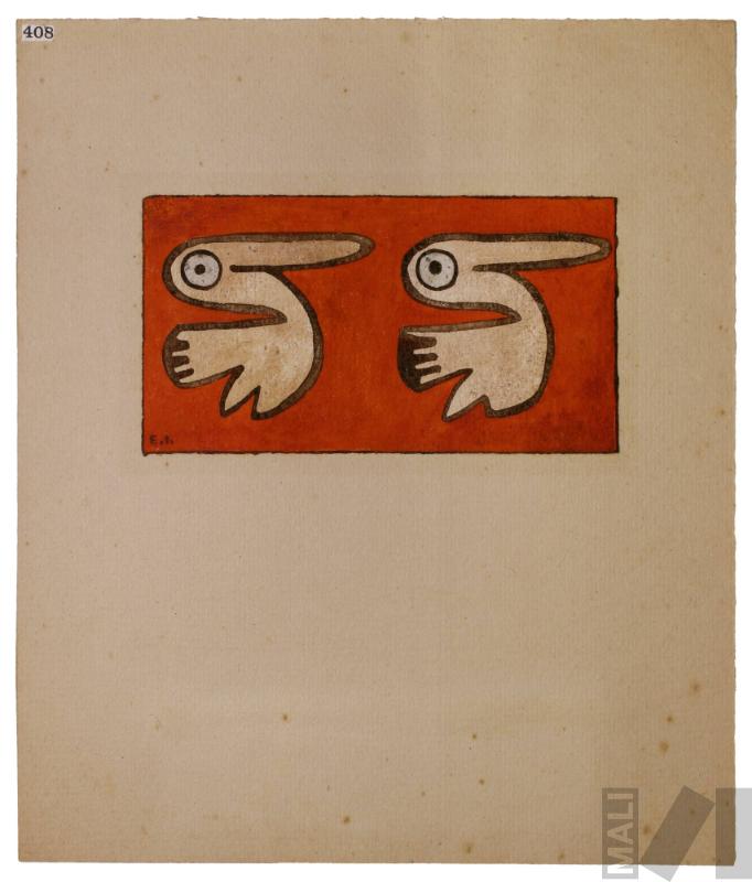 Estudio de motivo prehispánico (pelícanos)