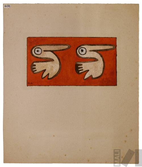 Estudio de motivo prehispánico (pelícanos)