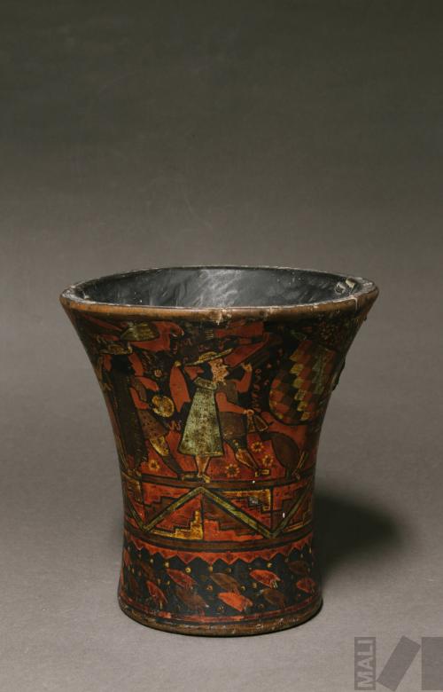 Quero con escena de portaestandartes