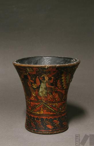 Quero con escena de portaestandartes