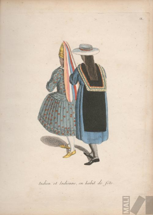 Pareja de indios en traje de fiesta. Serie Voyages au Pérou