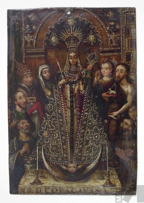 Nuestra Señora de Copacabana con santos