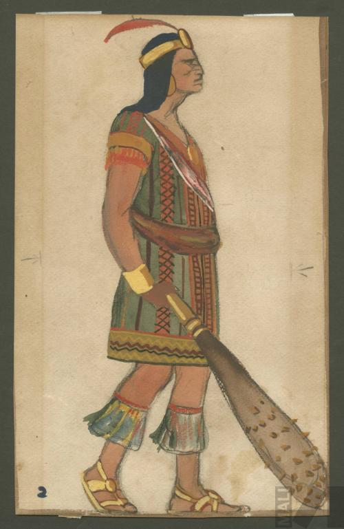 Diseño de vestuario para Ollanta, en "Ollanta" de José María Valle Riestra