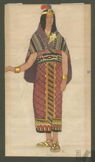 Diseño de vestuario para Cusi Coyllur, en "Ollanta" de José María Valle Riestra