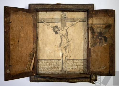 Retablo con estampa de Cristo de Acoria