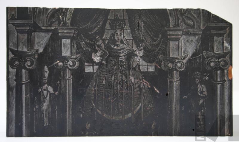 Matriz para grabado de la Virgen de la Candelaria