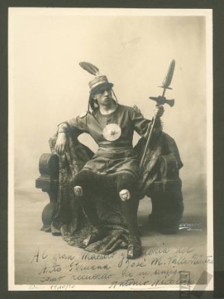 Antonio Nicolich como Pachacutec, en "Ollanta" de José María Valle Riestra