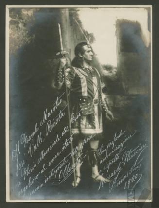 Riccarde Stracciari como Rumiñahui, en "Ollanta" de José María Valle Riestra