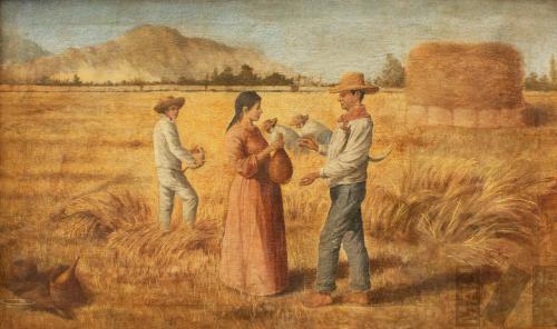 Escena costumbrista en la campiña costeña