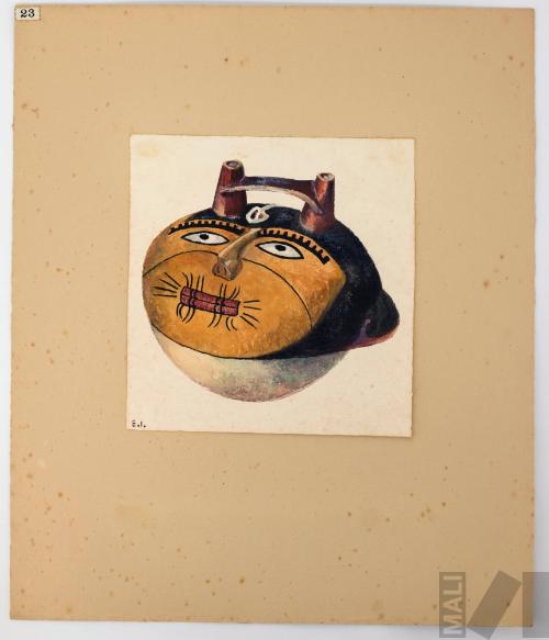 Estudio de cerámica Nasca (cabeza trofeo)