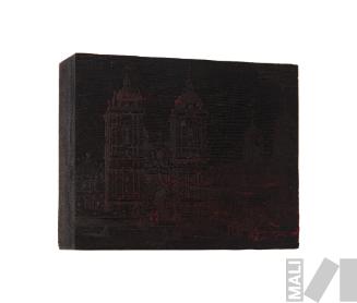 Matriz de grabado con vista de la Iglesia de San Francisco de Lima