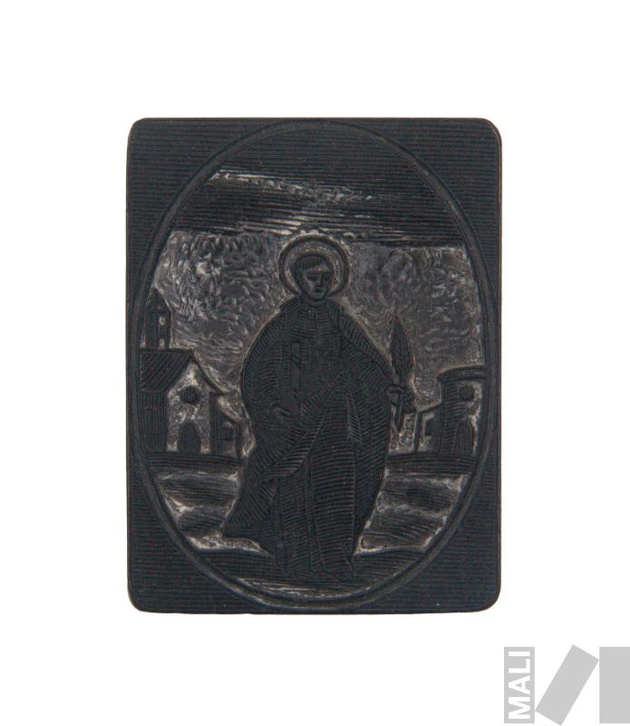 Matriz para xilografía de San Ignacio de Loyola