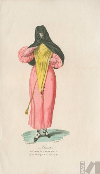 Tipos del Perú: Tapada. Ilustraciones pertenecientes a la Histoire pittoresque des voyages dans les cinq parties du monde