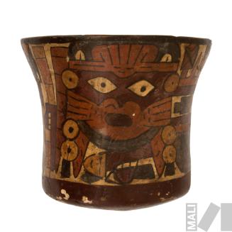 Vaso con representación de Ser Mítico Antropomorfo