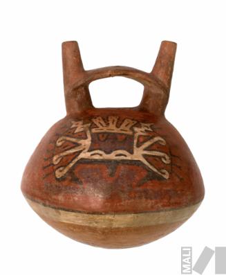 Botella con representación de cabeza antropomorfa estilizada
