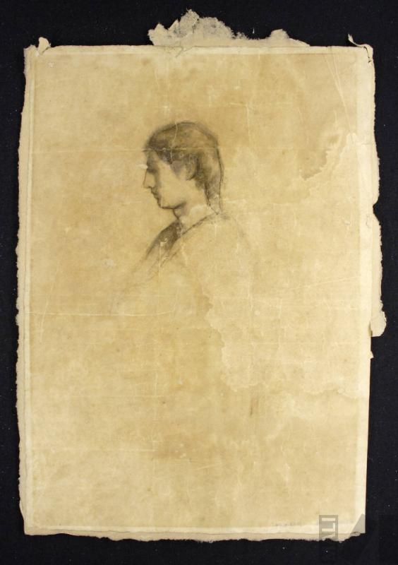 Cabeza de personaje indígena, estudio para 'El entierro del cura o Manchaypuito'