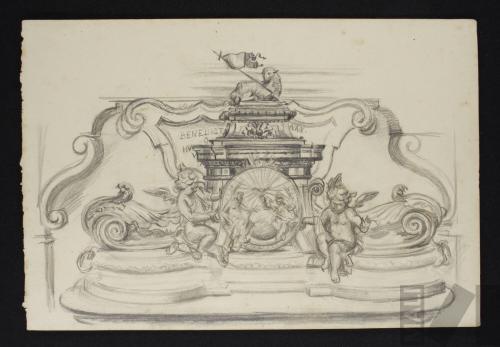 Estudio de la fuente bautismal de la basílica de San Pedro, según Carlo Fontana