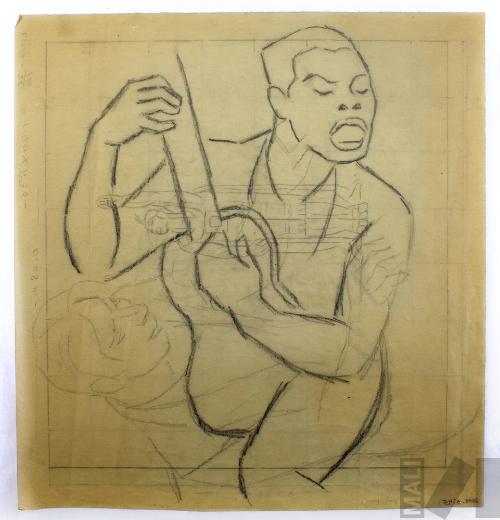 Músicos, estudio para 'Farra con batería'