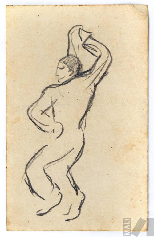 Hombre bailando, estudio para 'Marinera con cajón'