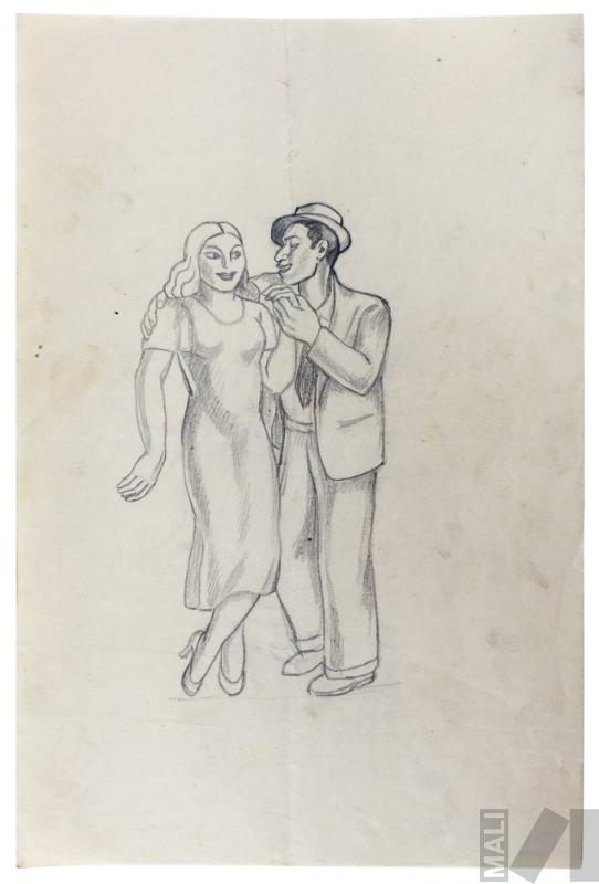 Estudio de pareja para 'Callejón limeño'