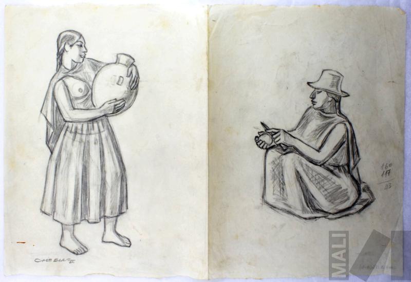 Estudio para 'La vendedora de cerámica'