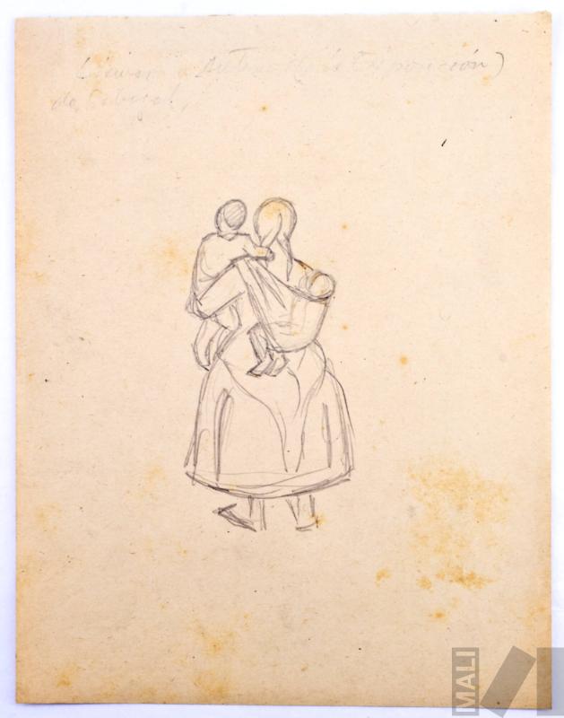 Estudio de mujer indígena con niños