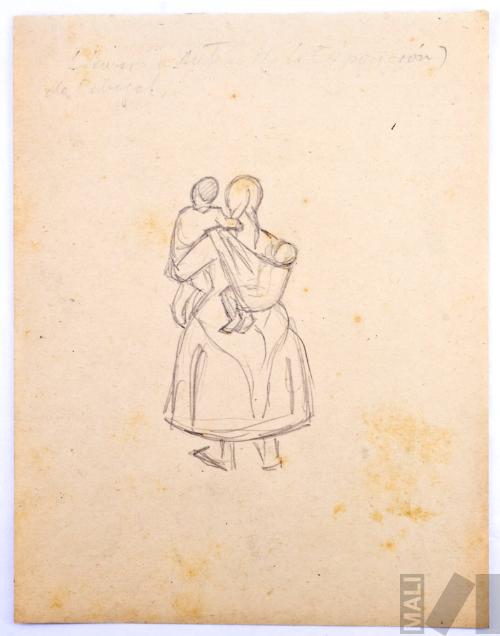 Estudio de mujer indígena con niños