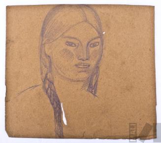 Mujer indígena, estudio para xilografía