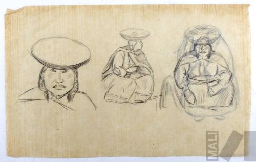 Estudio de mujer indígena de Chinchero