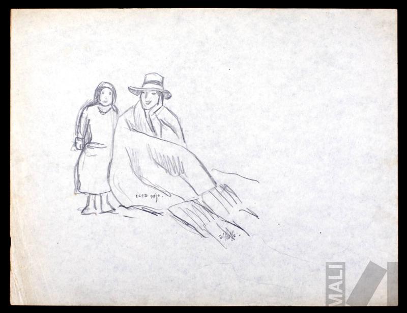 Estudio de mujer indígena con niña